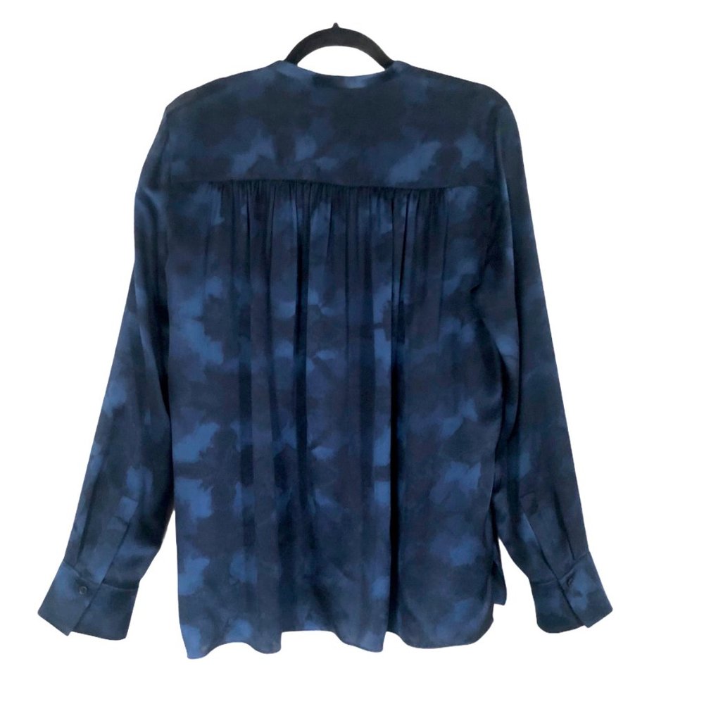 Vince Winter Tie Dye Silk Blouse Hydra Size 8 - Picture 8 of 10